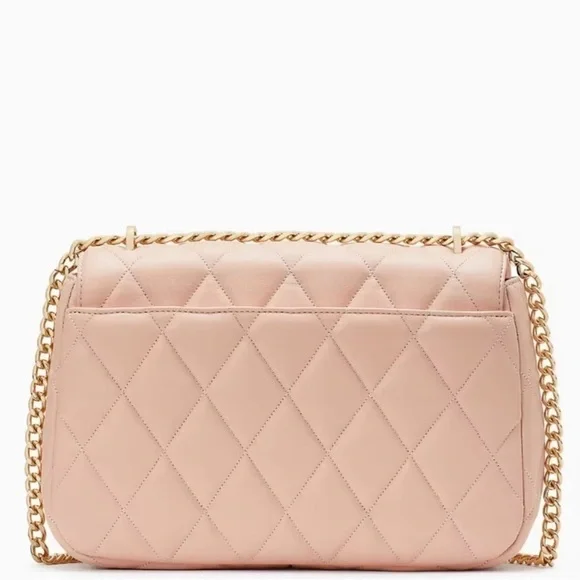 Kate Spade Carey Medium Quilted Flap Shoulder Bag Light Pink